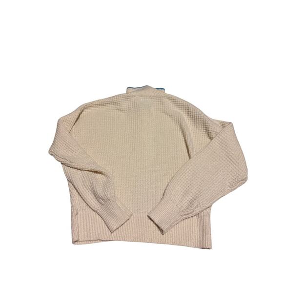 Women’s Size M BDG Zephyr Polo Sweater Cream Waffle Knit Collared Button - Picture 9 of 9